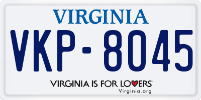 VA license plate VKP8045