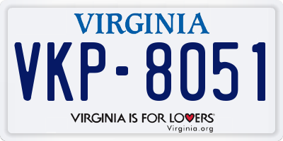 VA license plate VKP8051