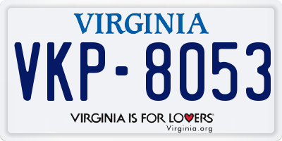 VA license plate VKP8053