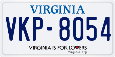 VA license plate VKP8054