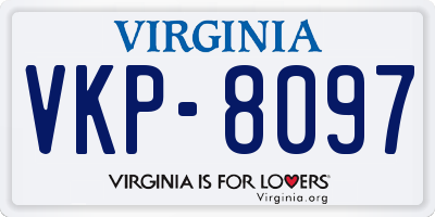 VA license plate VKP8097