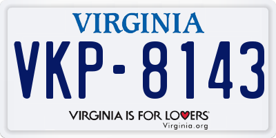 VA license plate VKP8143