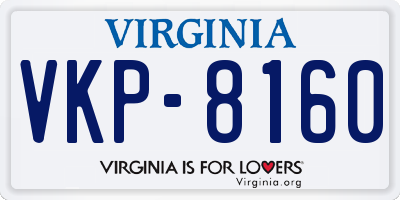 VA license plate VKP8160
