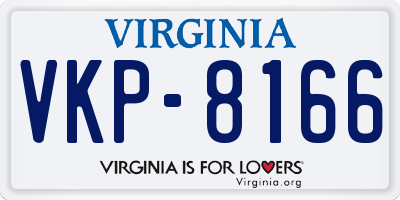 VA license plate VKP8166
