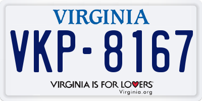 VA license plate VKP8167