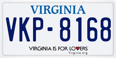 VA license plate VKP8168
