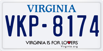 VA license plate VKP8174