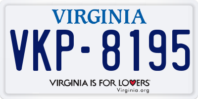 VA license plate VKP8195