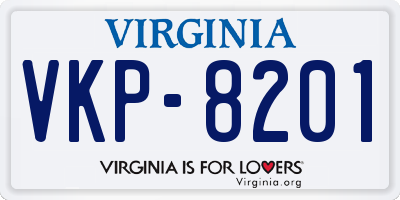VA license plate VKP8201