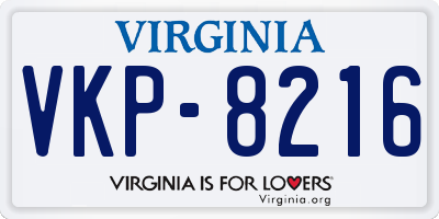 VA license plate VKP8216