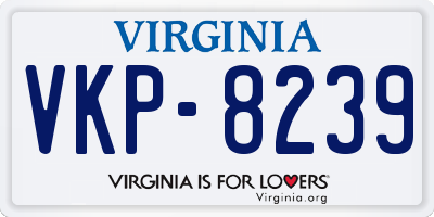 VA license plate VKP8239