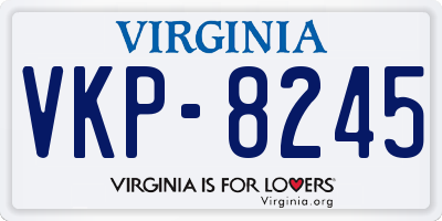 VA license plate VKP8245