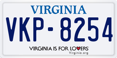 VA license plate VKP8254
