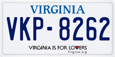 VA license plate VKP8262