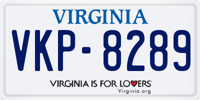 VA license plate VKP8289