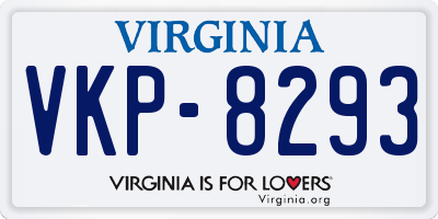 VA license plate VKP8293