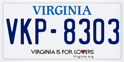 VA license plate VKP8303