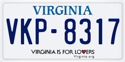 VA license plate VKP8317