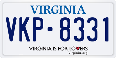 VA license plate VKP8331