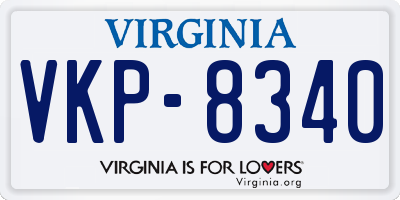 VA license plate VKP8340