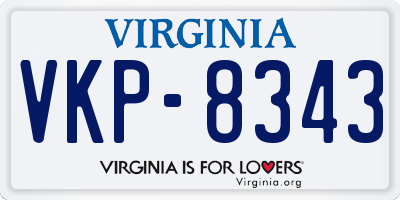 VA license plate VKP8343