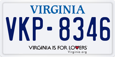 VA license plate VKP8346