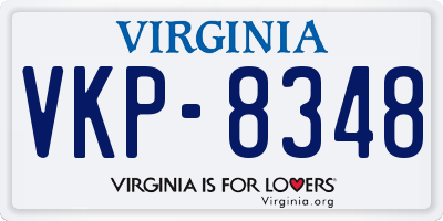 VA license plate VKP8348