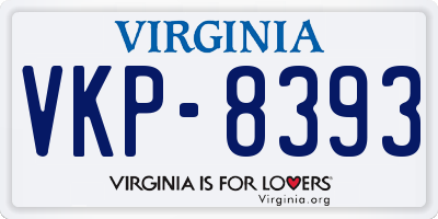 VA license plate VKP8393