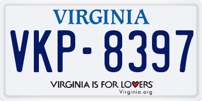 VA license plate VKP8397
