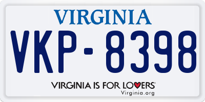 VA license plate VKP8398