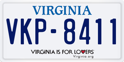 VA license plate VKP8411