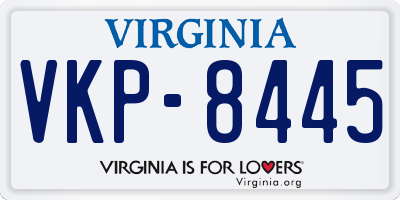 VA license plate VKP8445
