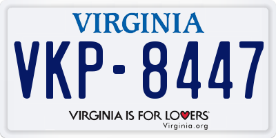 VA license plate VKP8447