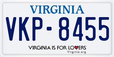 VA license plate VKP8455