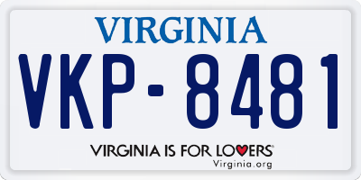 VA license plate VKP8481