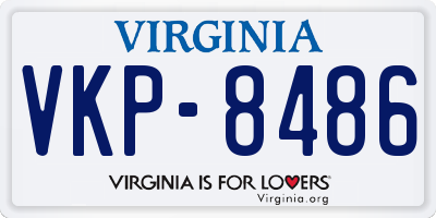 VA license plate VKP8486