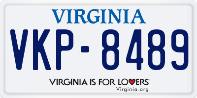 VA license plate VKP8489