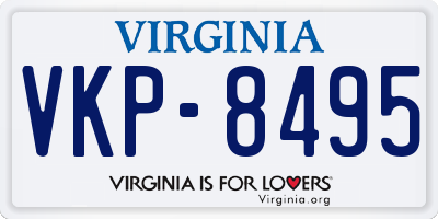 VA license plate VKP8495