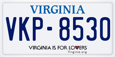 VA license plate VKP8530