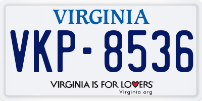 VA license plate VKP8536