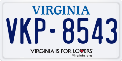 VA license plate VKP8543