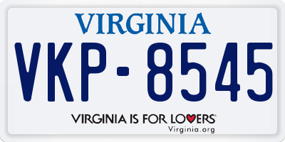 VA license plate VKP8545