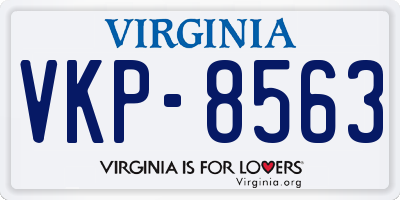 VA license plate VKP8563