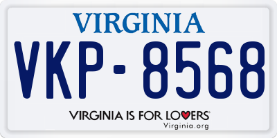 VA license plate VKP8568