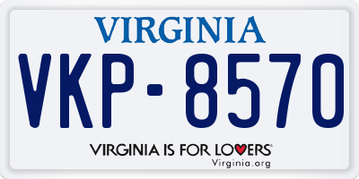 VA license plate VKP8570