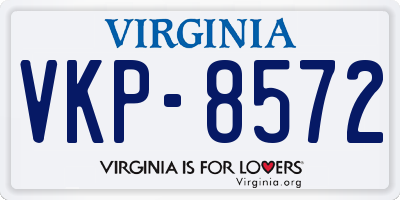 VA license plate VKP8572