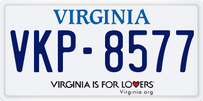 VA license plate VKP8577