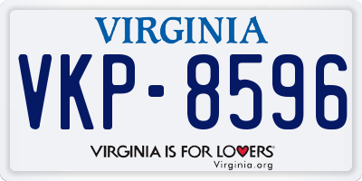 VA license plate VKP8596