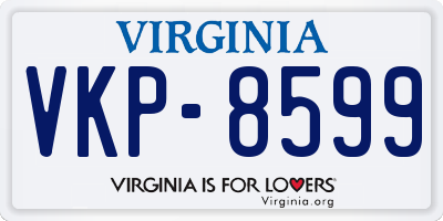 VA license plate VKP8599