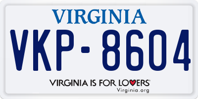 VA license plate VKP8604